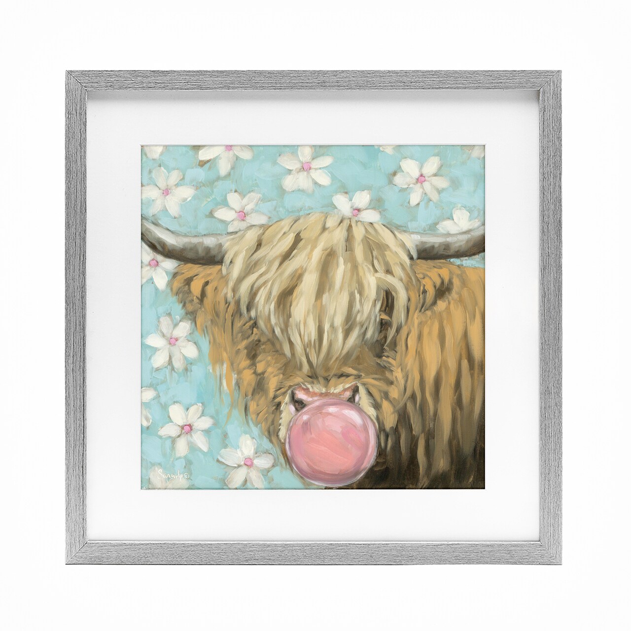 Stupell Industries Bubblegum Sweetie Cattle Framed Print Under Glass, design by Sara G. Designs
